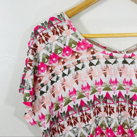 Bethany Mota Aeropostale Short Sleeve Tee Medium geometric tie back keyhole - Picture 2 of 5